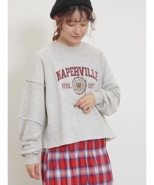 Samansa Mos2（サマンサ モスモス）の「切替プリントスウェット（Tシャツ/カットソー・レディース・ブルー/グリーン/チャコールグレー/グレー・F）」の9枚目の写真