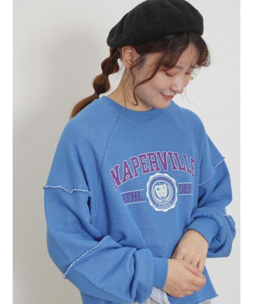 Samansa Mos2（サマンサ モスモス）の「切替プリントスウェット（Tシャツ/カットソー・レディース・ブルー/グリーン/チャコールグレー/グレー・F）」の13枚目の写真