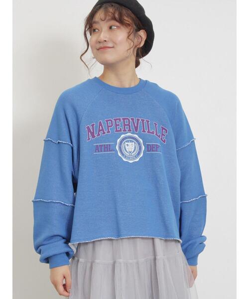 Samansa Mos2（サマンサ モスモス）の「切替プリントスウェット（Tシャツ/カットソー・レディース・ブルー/グリーン/チャコールグレー/グレー・F）」の14枚目の写真