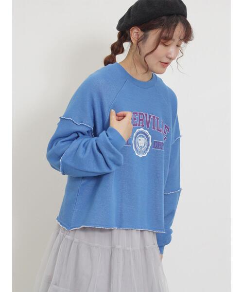 Samansa Mos2（サマンサ モスモス）の「切替プリントスウェット（Tシャツ/カットソー・レディース・ブルー/グリーン/チャコールグレー/グレー・F）」の15枚目の写真