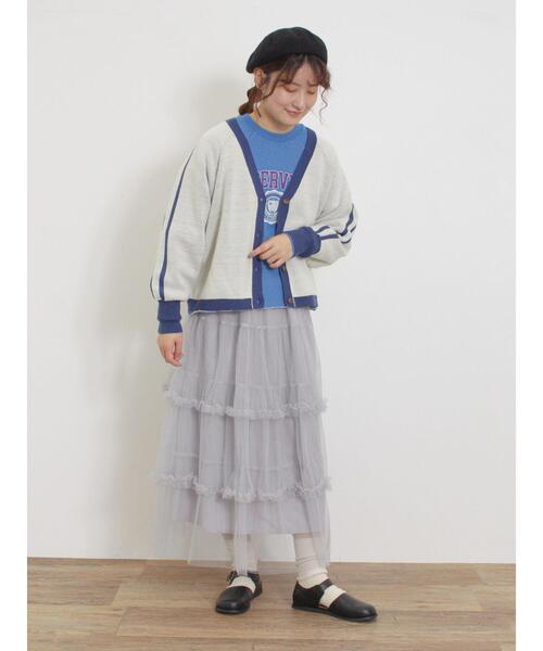 Samansa Mos2（サマンサ モスモス）の「切替プリントスウェット（Tシャツ/カットソー・レディース・ブルー/グリーン/チャコールグレー/グレー・F）」の16枚目の写真