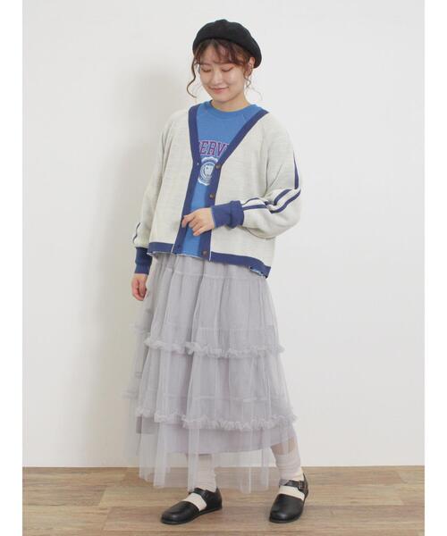 Samansa Mos2（サマンサ モスモス）の「切替プリントスウェット（Tシャツ/カットソー・レディース・ブルー/グリーン/チャコールグレー/グレー・F）」の17枚目の写真