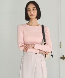 マイビューティ リブボートネック ニット