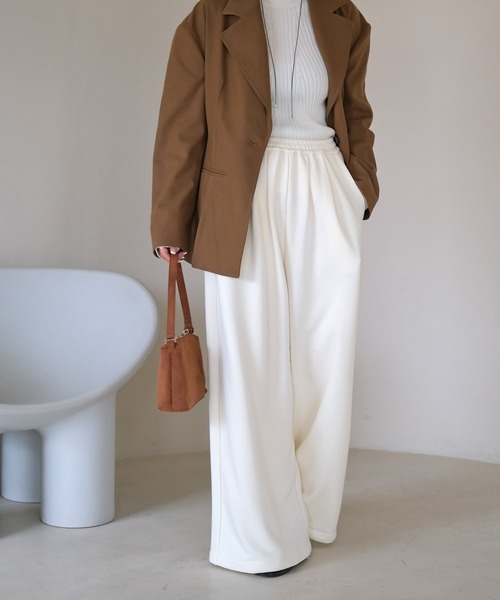 AKTE（アクテ）の「ボリュームスウェットパンツ（スウェットパンツ・レディース・ネイビー/オフホワイト・1/2）」の9枚目の写真