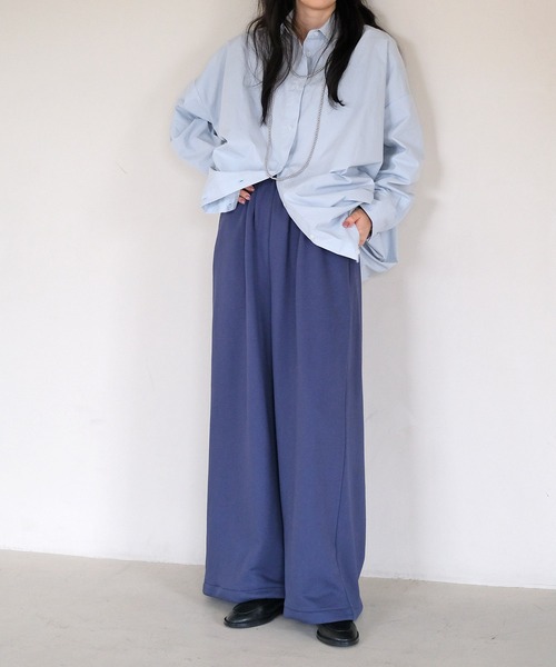 AKTE（アクテ）の「ボリュームスウェットパンツ（スウェットパンツ・レディース・ネイビー/オフホワイト・1/2）」の16枚目の写真