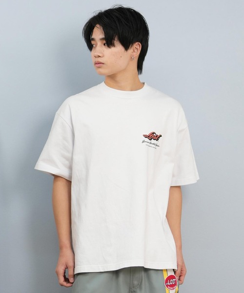 lost(ロスト)の「lost/ロスト 半袖Tシャツ/半袖Tee ヘビーウェイト バックプリント ユニセックス L25S-2105(Tシャツ/カットソー・メンズ・グレイッシュベージュ/ホワイト・XL/L/M)」の3枚目の写真