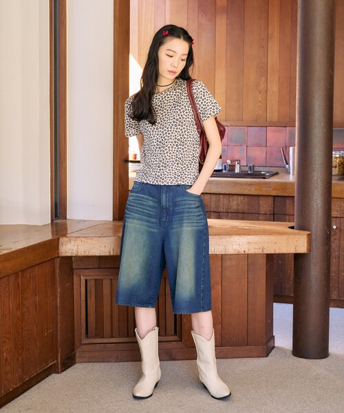 FREAK'S STORE(フリークスストア)の「限定展開 加工 デニム ハーフ パンツ(デニムパンツ・レディース・ブルー/ブラック/ブラウン/ネイビー・MEDIUM/SMALL)」の8枚目の写真