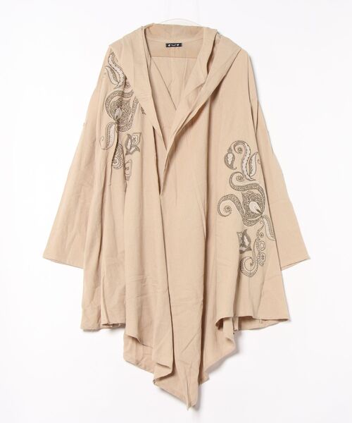 チャイハネ（チャイハネ）の「【チャイハネ】メンヘンディ刺繍MEN'Sカーディガン（カーディガン/ボレロ・メンズ・ベージュ/ホワイト/ブラック・FREE）」の3枚目の写真