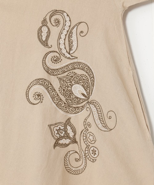 チャイハネ（チャイハネ）の「【チャイハネ】メンヘンディ刺繍MEN'Sカーディガン（カーディガン/ボレロ・メンズ・ベージュ/ホワイト/ブラック・FREE）」の7枚目の写真
