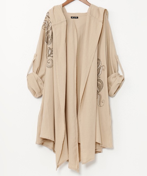 チャイハネ（チャイハネ）の「【チャイハネ】メンヘンディ刺繍MEN'Sカーディガン（カーディガン/ボレロ・メンズ・ベージュ/ホワイト/ブラック・FREE）」の8枚目の写真