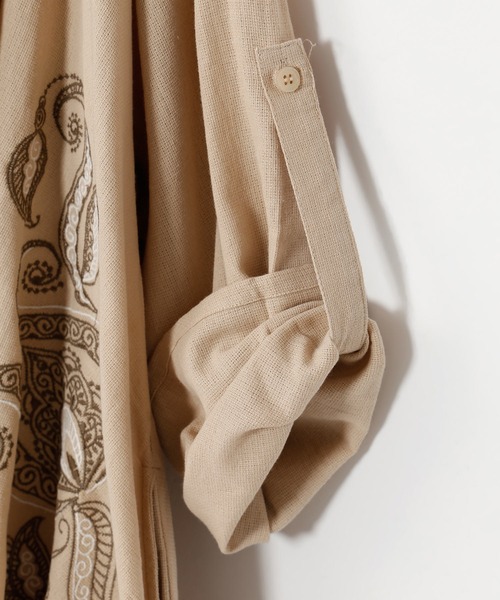 チャイハネ（チャイハネ）の「【チャイハネ】メンヘンディ刺繍MEN'Sカーディガン（カーディガン/ボレロ・メンズ・ベージュ/ホワイト/ブラック・FREE）」の9枚目の写真