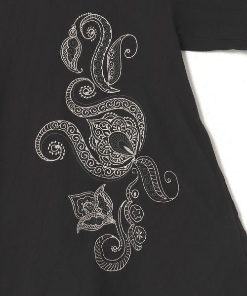 チャイハネ（チャイハネ）の「【チャイハネ】メンヘンディ刺繍MEN'Sカーディガン（カーディガン/ボレロ・メンズ・ベージュ/ホワイト/ブラック・FREE）」の5枚目の写真