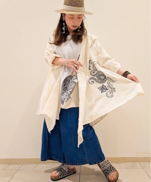 チャイハネ(チャイハネ)の「【チャイハネ】メンヘンディ刺繍MEN'Sカーディガン(カーディガン/ボレロ・メンズ・ベージュ/ホワイト/ブラック・FREE)」の13枚目の写真