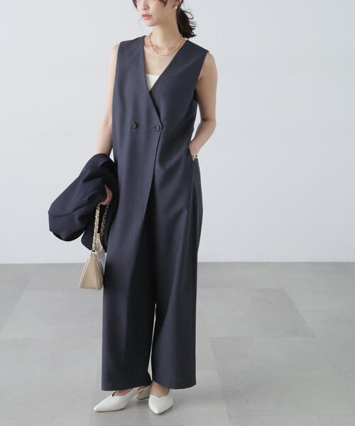 FREE'S MART（フリーズマート）の「◆［MFM］リネンライクオールインワン（つなぎ/オールインワン・レディース・ネイビー/ベージュ/グレー・FREE）」の9枚目の写真