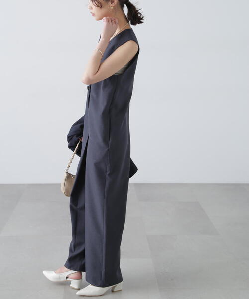 FREE'S MART（フリーズマート）の「◆［MFM］リネンライクオールインワン（つなぎ/オールインワン・レディース・ネイビー/ベージュ/グレー・FREE）」の10枚目の写真