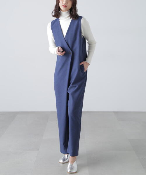 FREE'S MART（フリーズマート）の「◆［MFM］リネンライクオールインワン（つなぎ/オールインワン・レディース・ネイビー/ベージュ/グレー・FREE）」の6枚目の写真