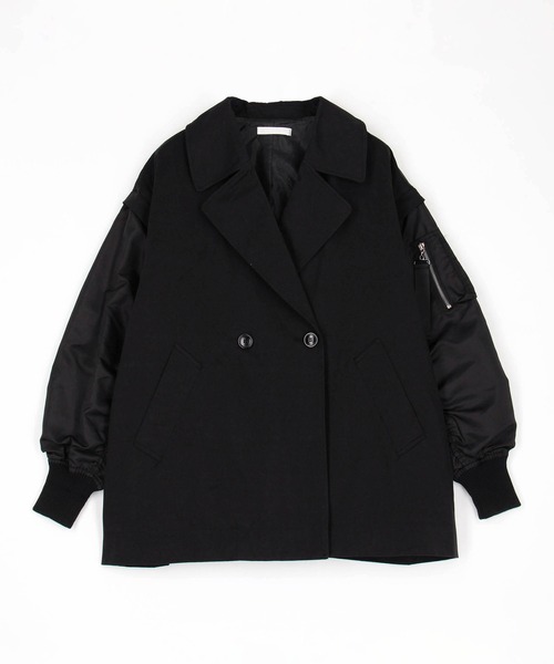 NICOLE white（ニコルホワイト）の「MA-1ハーフコート（その他アウター・レディース・カーキ/ブラック・FREE）」の4枚目の写真