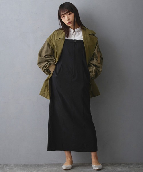 NICOLE white（ニコルホワイト）の「MA-1ハーフコート（その他アウター・レディース・カーキ/ブラック・FREE）」の15枚目の写真