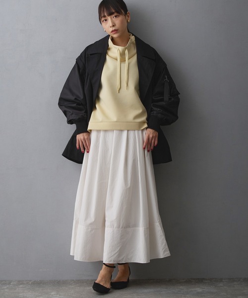NICOLE white（ニコルホワイト）の「MA-1ハーフコート（その他アウター・レディース・カーキ/ブラック・FREE）」の16枚目の写真