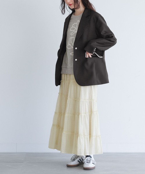 somari imagination(ソマリ イマジネーション)の「『フェイクパール付きテーラードジャケット』(テーラードジャケット・レディース・グレー/ブラック・2/1)」の17枚目の写真