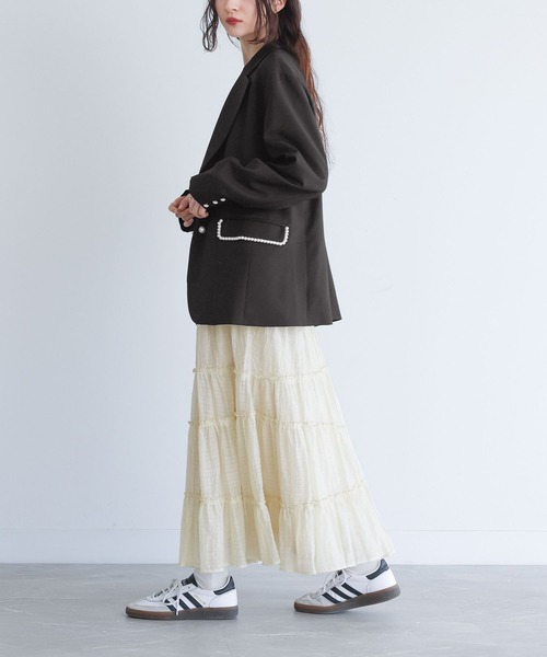 somari imagination(ソマリ イマジネーション)の「『フェイクパール付きテーラードジャケット』(テーラードジャケット・レディース・グレー/ブラック・2/1)」の19枚目の写真