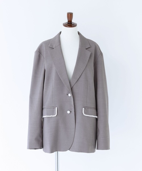 somari imagination(ソマリ イマジネーション)の「『フェイクパール付きテーラードジャケット』(テーラードジャケット・レディース・グレー/ブラック・2/1)」の21枚目の写真