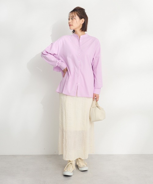 CRAFT STANDARD BOUTIQUE(クラフトスタンダードブティック)の「ポコポコワッシャースカート ◆(スカート・レディース・アイボリー/ブラック/サックスブルー・FREE)」の10枚目の写真