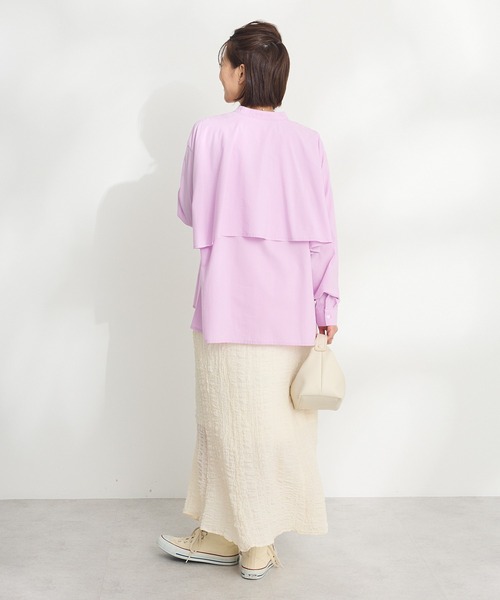 CRAFT STANDARD BOUTIQUE(クラフトスタンダードブティック)の「ポコポコワッシャースカート ◆(スカート・レディース・アイボリー/ブラック/サックスブルー・FREE)」の11枚目の写真