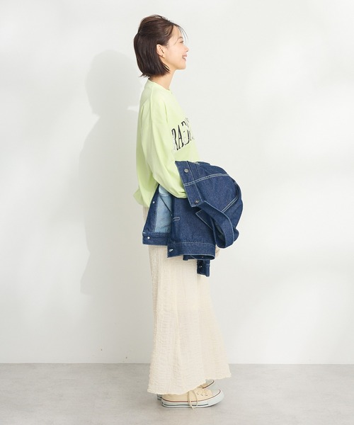 CRAFT STANDARD BOUTIQUE(クラフトスタンダードブティック)の「ポコポコワッシャースカート ◆(スカート・レディース・アイボリー/ブラック/サックスブルー・FREE)」の8枚目の写真
