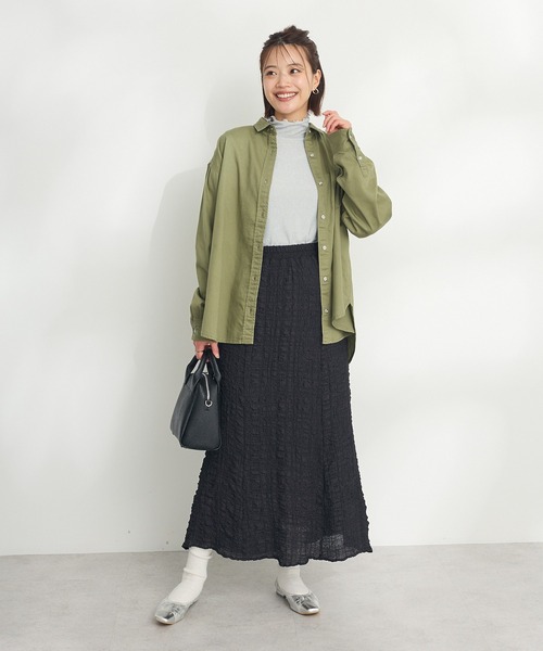 CRAFT STANDARD BOUTIQUE(クラフトスタンダードブティック)の「ポコポコワッシャースカート ◆(スカート・レディース・アイボリー/ブラック/サックスブルー・FREE)」の13枚目の写真