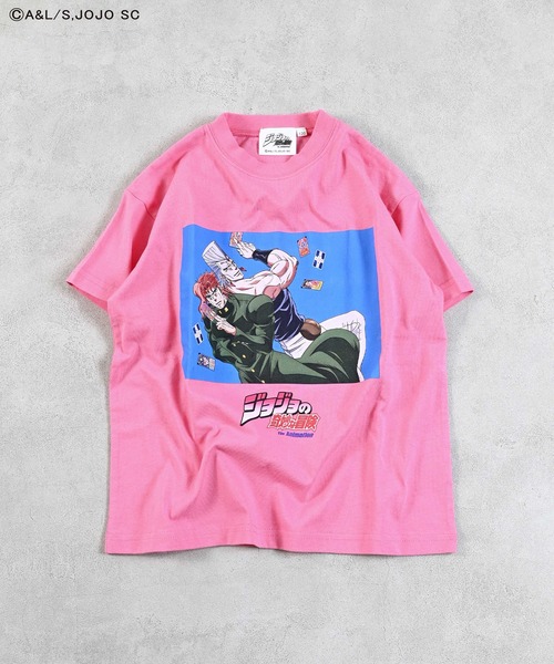 ジョジョの奇妙な冒険（ジョジョノキミョウナボウケン）の「【ジョジョの奇妙な冒険】別注Tシャツ/おとな（Tシャツ/カットソー・レディース・チャコール/ピンク/ブラック・160cm/180cm）」の3枚目の写真