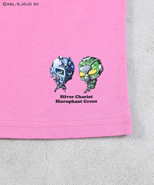 ジョジョの奇妙な冒険（ジョジョノキミョウナボウケン）の「【ジョジョの奇妙な冒険】別注Tシャツ/おとな（Tシャツ/カットソー・レディース・チャコール/ピンク/ブラック・160cm/180cm）」の16枚目の写真