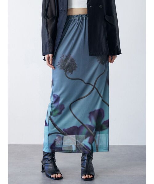 MURUA（ムルーア）の「プリントシアーナロースカート（スカート・レディース・グレー/ブラック/ライトグリーン・FREE）」の3枚目の写真