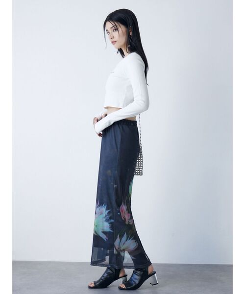 MURUA（ムルーア）の「プリントシアーナロースカート（スカート・レディース・グレー/ブラック/ライトグリーン・FREE）」の7枚目の写真