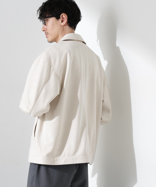 NANO universe（ナノユニバース）の「フェイクスエードシャツブルゾン（ブルゾン・メンズ・ネイビー/キャメル/アイボリー・L/M/S）」の6枚目の写真