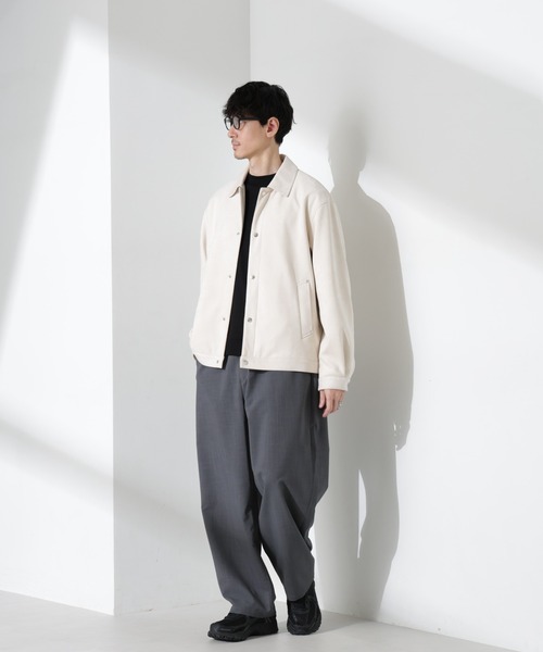 NANO universe（ナノユニバース）の「フェイクスエードシャツブルゾン（ブルゾン・メンズ・ネイビー/キャメル/アイボリー・L/M/S）」の8枚目の写真