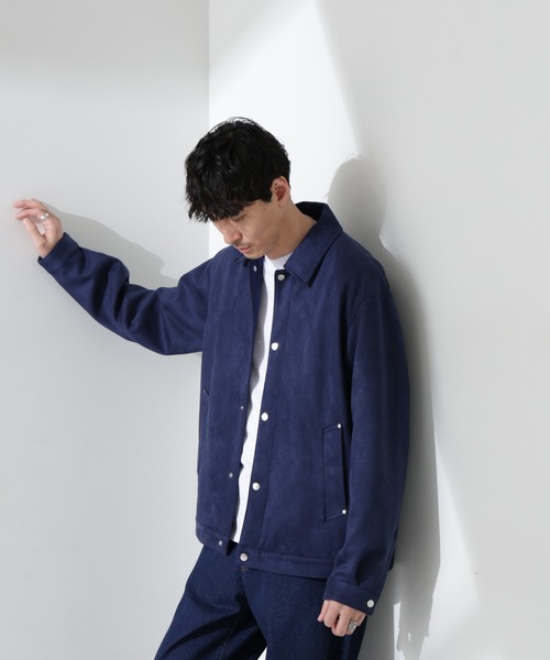 NANO universe（ナノユニバース）の「フェイクスエードシャツブルゾン（ブルゾン・メンズ・ネイビー/キャメル/アイボリー・L/M/S）」の12枚目の写真