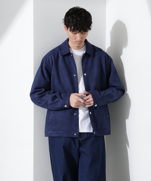 NANO universe（ナノユニバース）の「フェイクスエードシャツブルゾン（ブルゾン・メンズ・ネイビー/キャメル/アイボリー・L/M/S）」の11枚目の写真