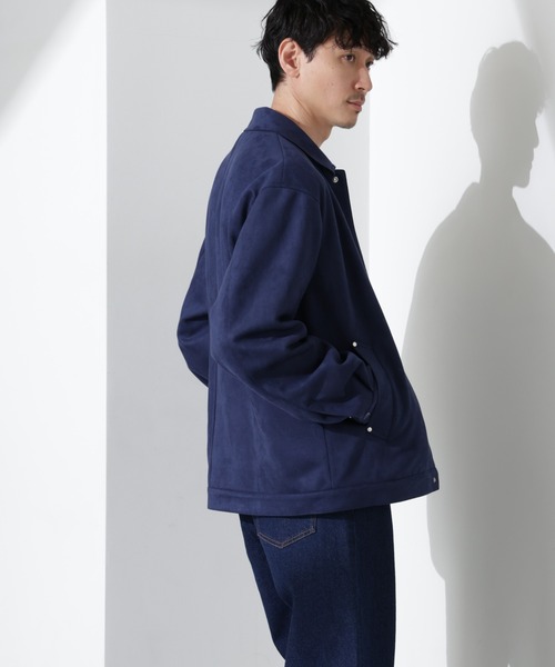 NANO universe（ナノユニバース）の「フェイクスエードシャツブルゾン（ブルゾン・メンズ・ネイビー/キャメル/アイボリー・L/M/S）」の13枚目の写真