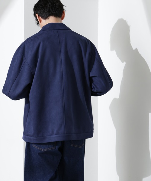 NANO universe（ナノユニバース）の「フェイクスエードシャツブルゾン（ブルゾン・メンズ・ネイビー/キャメル/アイボリー・L/M/S）」の14枚目の写真