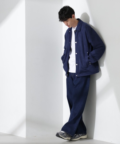 NANO universe（ナノユニバース）の「フェイクスエードシャツブルゾン（ブルゾン・メンズ・ネイビー/キャメル/アイボリー・L/M/S）」の17枚目の写真