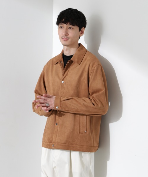 NANO universe（ナノユニバース）の「フェイクスエードシャツブルゾン（ブルゾン・メンズ・ネイビー/キャメル/アイボリー・L/M/S）」の20枚目の写真