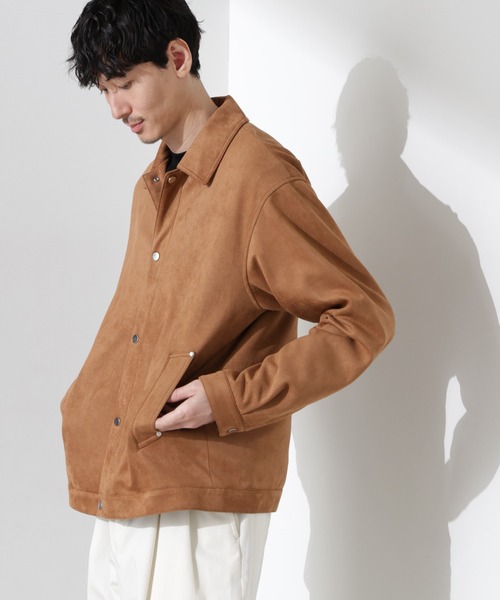 nano universe フェイクスエード　シャツブルゾン キャメル セール】フェイクスエードシャツブルゾン（ブルゾン）｜NANO universe