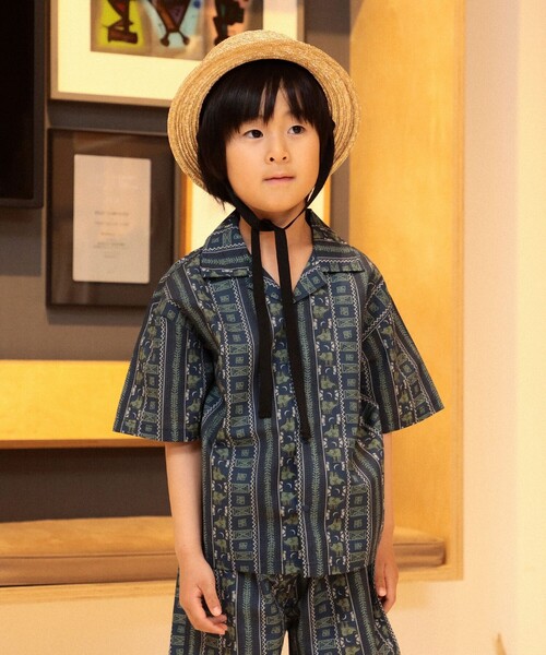 B:MING by BEAMS(ビーミングバイビームス)の「エスニック プリント シャツ(100~140cm)(シャツ/ブラウス・キッズ・ブラウン/ネイビー・100/110/120/130/140)」の2枚目の写真