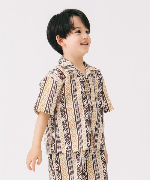 B:MING by BEAMS(ビーミングバイビームス)の「エスニック プリント シャツ(100~140cm)(シャツ/ブラウス・キッズ・ブラウン/ネイビー・100/110/120/130/140)」の5枚目の写真