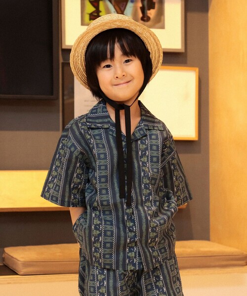 B:MING by BEAMS(ビーミングバイビームス)の「エスニック プリント シャツ(100~140cm)(シャツ/ブラウス・キッズ・ブラウン/ネイビー・100/110/120/130/140)」の6枚目の写真