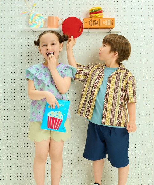 B:MING by BEAMS(ビーミングバイビームス)の「エスニック プリント シャツ(100~140cm)(シャツ/ブラウス・キッズ・ブラウン/ネイビー・100/110/120/130/140)」の7枚目の写真