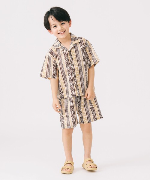 B:MING by BEAMS(ビーミングバイビームス)の「エスニック プリント シャツ(100~140cm)(シャツ/ブラウス・キッズ・ブラウン/ネイビー・100/110/120/130/140)」の10枚目の写真