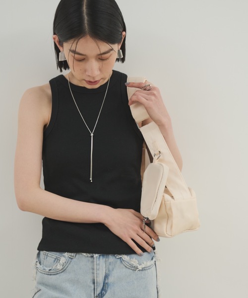 Shelly island（シェリーアイランド）の「ポーチ付きショルダーバッグ（ショルダーバッグ・レディース・ホワイト/ブラック・FREE）」の13枚目の写真