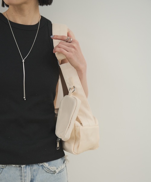 Shelly island（シェリーアイランド）の「ポーチ付きショルダーバッグ（ショルダーバッグ・レディース・ホワイト/ブラック・FREE）」の10枚目の写真